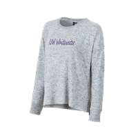 Boxercraft Super Soft Comfy Crewneck Sweatshirt with Purple Cursive UW-Whitewater
