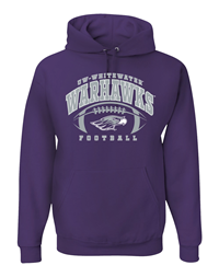 Freedomwear Hooded Sweatshirt with UW-Whitewater Football and Mascot