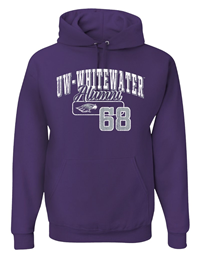 Freedomwear Hooded Sweatshirt with UW-Whitewater Alumni over Mascot and 68