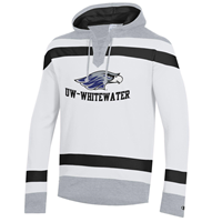 Champion Hooded Sweatshirt Hockey Design with Fabric and Embroidery Mix Mascot over UW-Whitewater