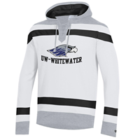 Hooded Sweatshirt Hockey Design with Fabric and Embroidery Mix Mascot over UW-Whitewater