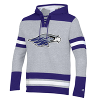 Champion Hooded Sweatshirt Hockey Design with Large Embroidered Mascot