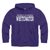 New Agenda Hooded Sweatshirt with Embroidered Uni of WI and Whitewater Tackle Twill Lettering