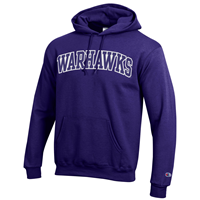 Image of Champion Hooded Sweatshirt with Tackle Twill Lettering Warhawks -  purple