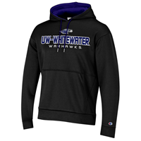 Champion Hooded Sweatshirt Athletic Feel with Tackle Twill Lettering UW-Whitewater and Embroidery