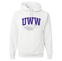 Freedomwear Hooded Sweatshirt with UWW Tackle Twill Lettering over Mascot