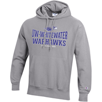 Champion Mascot over UW-Whitewater Warhawks Reverse Weave Hooded Sweatshirt