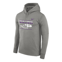 Image of Nike Therma Hooded Sweatshirt with UW-Whitewater over Warhawks and Mascot -  1