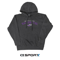 CI Sport Hooded Sweatshirt with Distressed Full Uni Name over Mascot