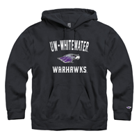 Image of New Agenda Hooded Sweatshirt UW-Whitewater over Mascot and Warhawks Vintage -  black