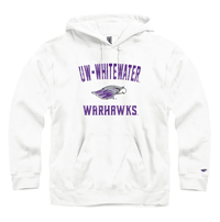 Image of New Agenda Hooded Sweatshirt UW-Whitewater over Mascot and Warhawks Vintage -  white