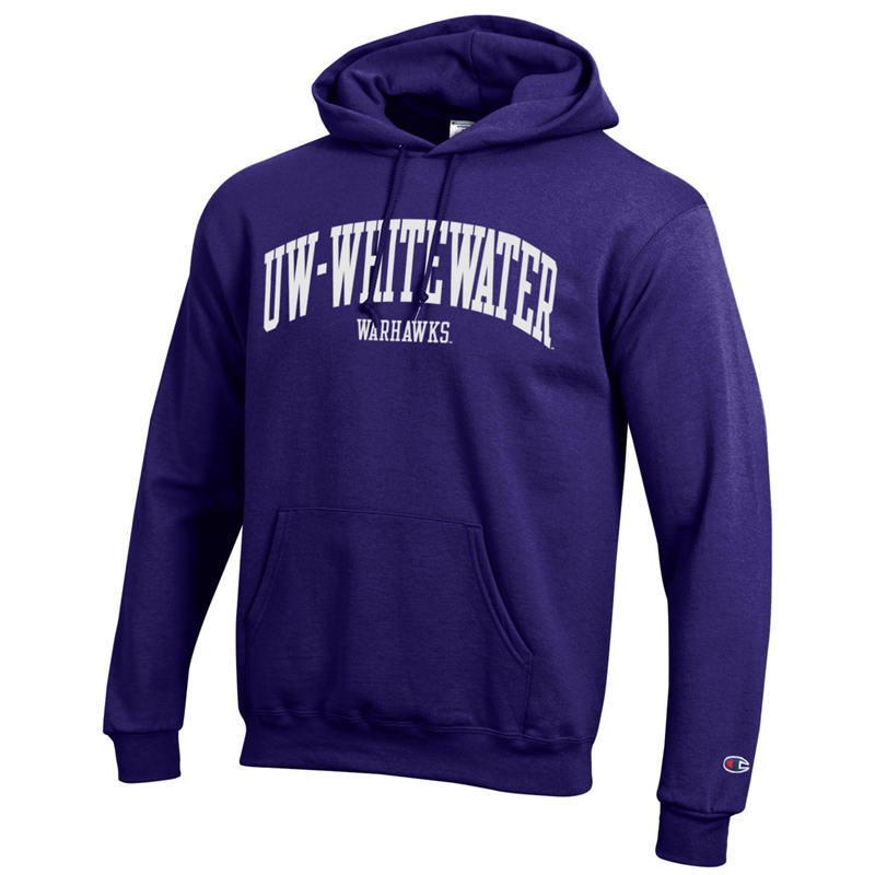 Champion Embroidered UW-Whitewater over Warhawks Hooded Sweatshirt (SKU 106493503)