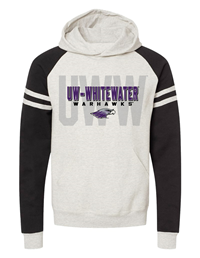 Freedomwear UW-Whitewater over Warhawks and Mascot Two Tone Hooded Sweatshirt