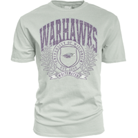 Blue 84 T-Shirt with Full Uni over Banner Warhawks with Wreath Design