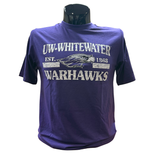 Freedom Wear T-Shirt UW-Whitewater over Mascot Est. 1868 over Warhawks Distressed - main view