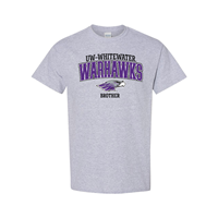 Brother Youth: T-Shirt UW-Whitewater Warhawk over Mascot and Brother