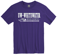 New Agenda T-Shirt with UW-Whitewater over Mascot and Warhawks Whitewater Wisconsin in Box