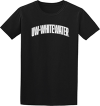 College House T-Shirt Black UW-Whitewater with Slight Arch Design