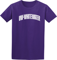 College House T-Shirt Dark Purple UW-Whitewater with Slight Arch Design