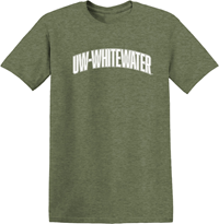 College House T-Shirt Green UW-Whitewater with Slight Arch Design