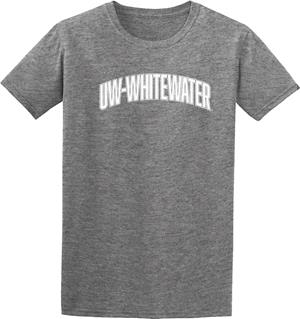 Image of College House T-Shirt UW-Whitewater with Slight Arch Design -  grey