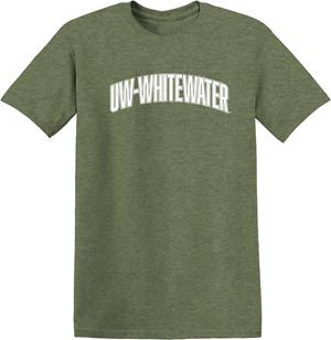 Image of College House T-Shirt UW-Whitewater with Slight Arch Design -  moss