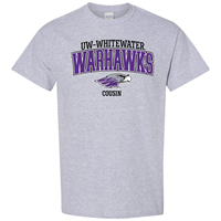 Cousin: T-Shirt UW-Whitewater Warhawk over Mascot and Cousin