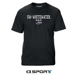Image of CI Sport T-Shirt UW-Whitewater over Dad over Mascot -  black