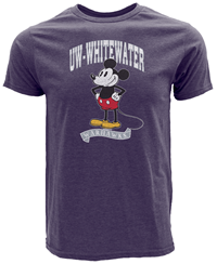 Blue 84 T-Shirt Disney UW-Whitewater over Mickey Mouse and Warhawks