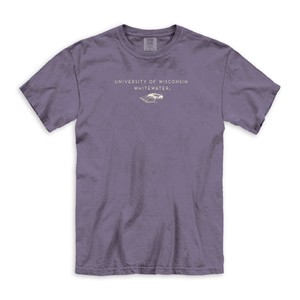 New Agenda Comfort T-Shirt with Embroidered University of Wisconsin over Whitewater over Mascot -  wine