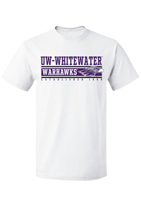 T-Shirt: UW-Whitewater Warhawks with Mascot Bar Design