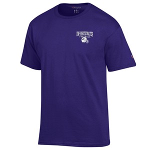 Champion T-Shirt UW-Whitewater Football in Top Corner with Schedule on the Back - main view