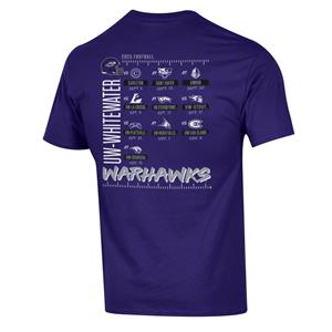 Image of Champion T-Shirt Warhawks Football over Mascot Football Schedule on Back -  1