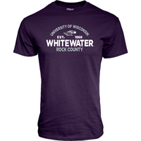 Blue 84 T-Shirt University of Wisconsin arched over Whitewater Rock County