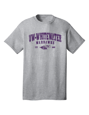 Freedom Wear UW-Whitewater over Warhawks over Mascot Distressed and Outlined Letters - main view