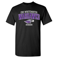 Husband: T-Shirt UW-Whitewater Warhawk over Mascot and Husband