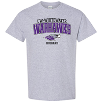 Husband: T-Shirt UW-Whitewater Warhawk over Mascot and Husband