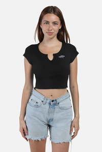 Image of Hype & Vice Women's Cropped Cali Tee -  black