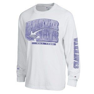 Champion Long-Sleve UW-Whitewater over Warhawks Purple Ombre Wording - main view