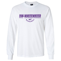 Image of MV Sport Long Sleeve Shirt UW-Whitewater over Mascot and Warhawks Sliced Design -  1