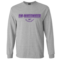 Image of MV Sport Long Sleeve Shirt UW-Whitewater over Mascot and Warhawks Sliced Design -  2