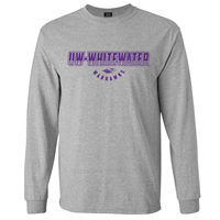 MV Sport Long Sleeve Shirt UW-Whitewater over Mascot and Warhawks Sliced Design