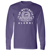 Freedomwear Long Sleeve Shirt with UW-Whitewater arched over Faux Full Uni Seal over Alumni