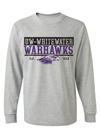 Freedomwear Long Sleeve Shirt Faded UW-W over Warhawks