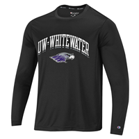 Champion Long Sleeve Athletic Shirt with UW-Whitewater arched over Mascot