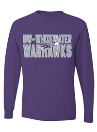 Freedomwear UW-W over Warhawks with Middle Mascot Long Sleeve Shirt