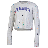 Women's Long Sleeve Crop Top Paint Splatter