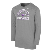 Nike Long Sleeve Shirt with UW-Whitewater arched over Warhawks