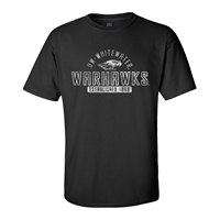 MV Sport T-Shirt with UW-Whitewater arched over Mascot over Warhawks Established 1868