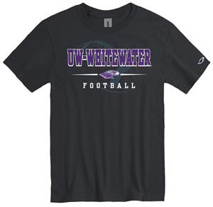 New Agenda - T-Shirt Football behind UW-Whitewater over Mascot with Football